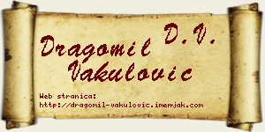 Dragomil Vakulović vizit kartica